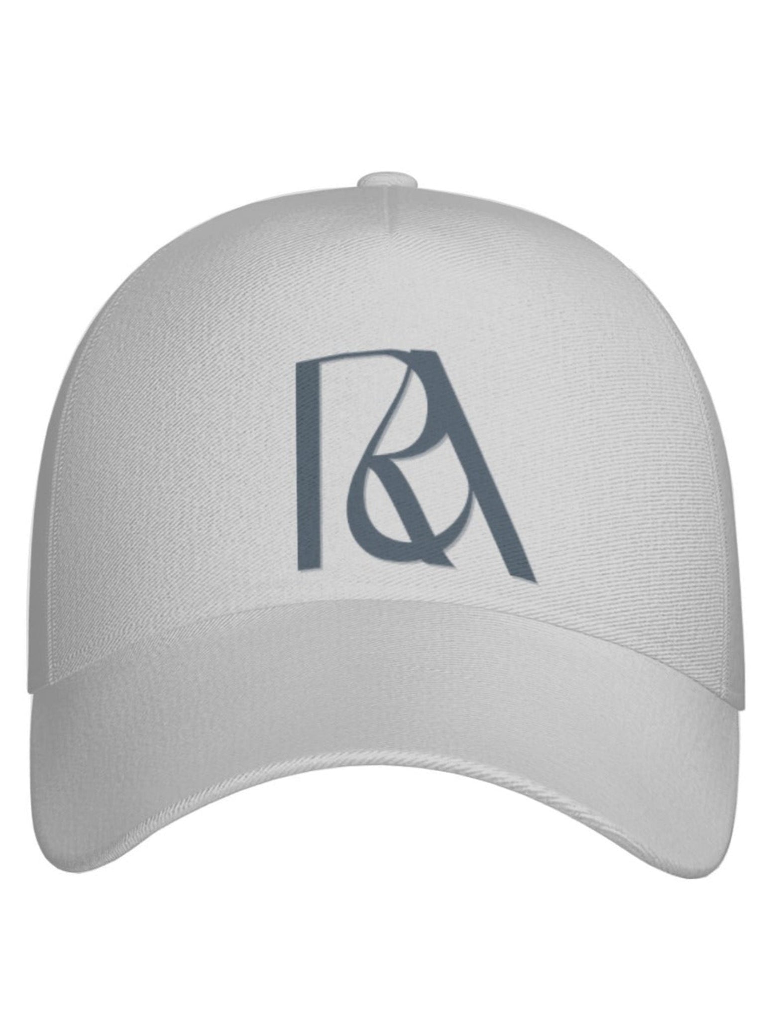 White cap with a logo on a white background