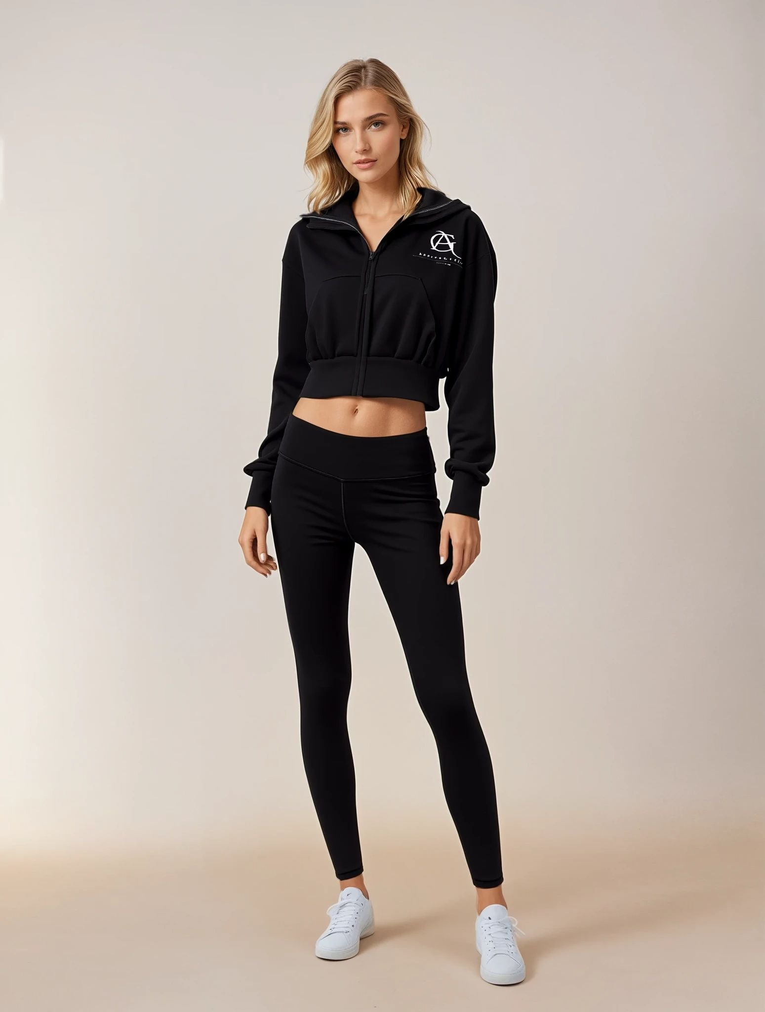 Virtus Cropped Zip Hoodie