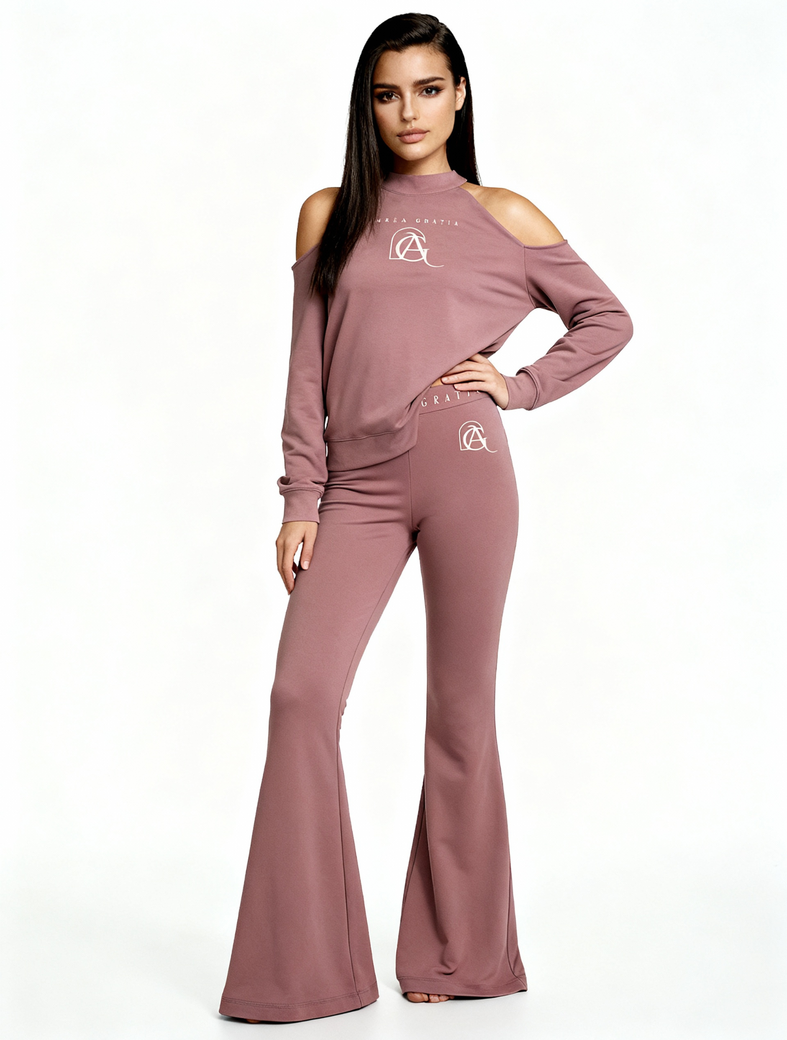 Lucent Grace Cold-Shoulder Sweatshirt