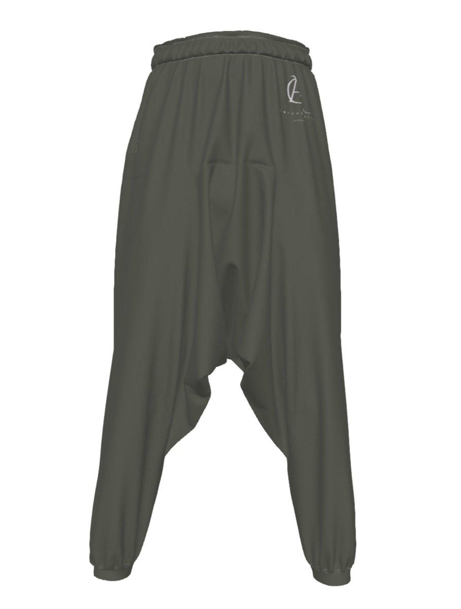 Dark green baggy pants on a white background