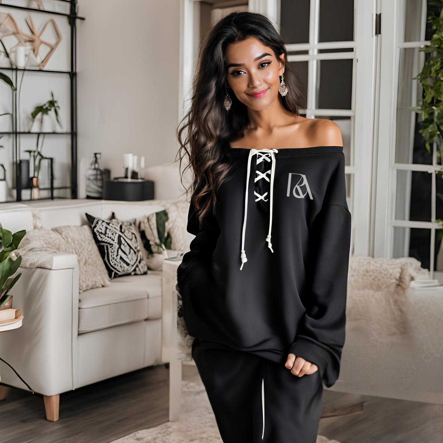 Tabitha's Grace Lace-Up Sweatshirt